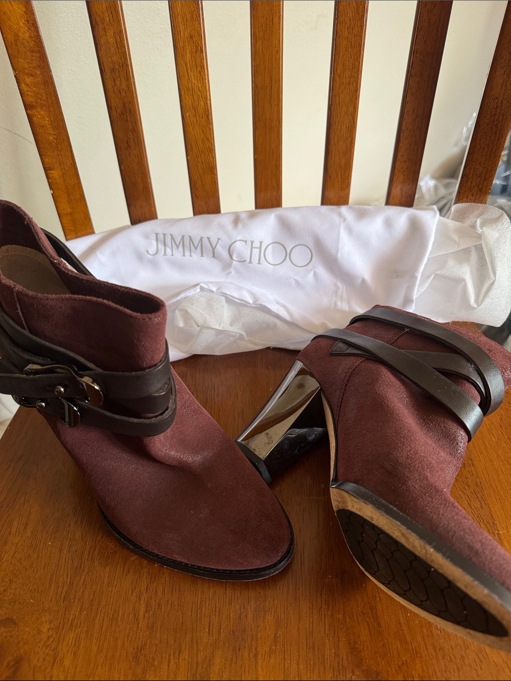 Jimmy Choo Suede Ankle Booties with Dust Bag Size 38.5